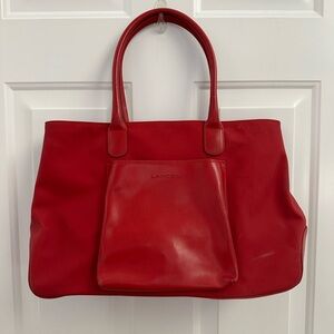 Lancel of Paris Vintage Red Leather Purse Handbag